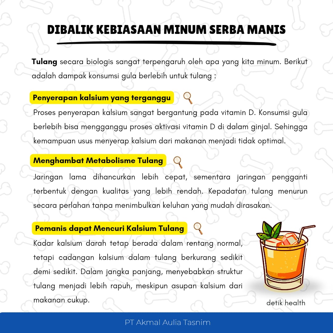 Gambar artikel Bahaya Tersembunyi Gula bagi Kesehatan Tulang: Mengapa "Minuman Manis" Bisa Bikin Tulang Keropos?